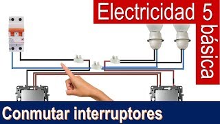 Electricidad básica 5 conmutar dos interruptores Bricocrack [upl. by Narmi552]