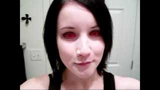 Inserting and Removing Red Sclera Contact Lenses Plus FAQ [upl. by Arayk]