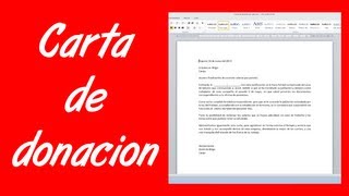 Como hacer una carta de donación [upl. by Naziaf]