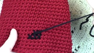 How to CrossStitch Into Crochet Fabric Tutorial [upl. by Arbrab743]