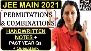 Permutations And Combinations  Class 11  JEE 2021  Hand Written Notes  PYQs  Question Bank [upl. by Laflam872]