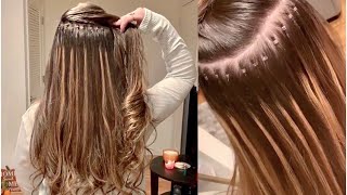 HAIR EXTENSIONS Full Head of ILink Micro Ring Extensions [upl. by Ikey275]