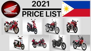 Honda Motorcycle Price List In Philippines 2021 [upl. by Medeah]