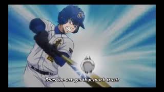 DIAMOND NO ACE Sawamuras 1ST HIT IN BATTING FAKE BUNT [upl. by Aicnelav830]