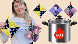 Agarradores De Ollas en 10 minutos  Easy Sewing Project Pot Holders  DIY PotHolders [upl. by Ettegroeg925]