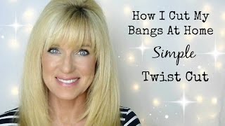 How I Cut My Bangs At Home Simple Twist Cut [upl. by Lopez]