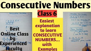 consecutive numbers class 6 mathematics  what are consecutive odd even and prime numbers [upl. by Zertnom]