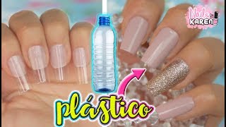 UÑAS POSTIZAS con BOTELLAS de PLÁSTICO  RECICLADAS [upl. by Cristal]