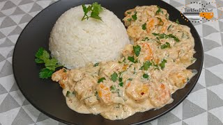 Crevettes Sautées à la crème [upl. by Mansur]