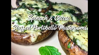 Spinach amp Cheese Stuffed Portobello Mushrooms Recipe  EatMee Recipes [upl. by Moseley143]