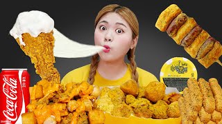 Fried Chicken Spicy Sauce Mukbang by HIU 하이유 [upl. by Zoi]