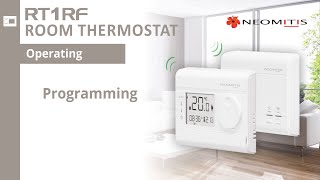 Programming  Tutorials RT1 RF room thermostat [upl. by Elset]