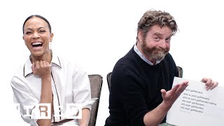 Zach Galifianakis amp Zoe Saldana Answer the Webs Most Searched Questions  WIRED [upl. by Blaze]