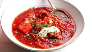 Real Borscht Recipe  Traditional Recipe for the Legendary Soup [upl. by Sams569]