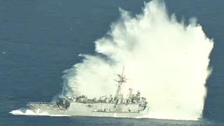 Sinking A Navy Frigate With Missiles And Torpedoes – SINKEX Sinking Exercise [upl. by Ahsieuqal470]