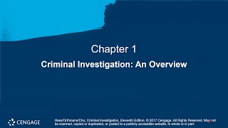 Chapter 01 Lecture on Criminal Investigation An Overview [upl. by Cacilie733]