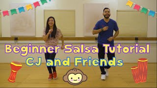 Beginner Salsa  Easy Dance Tutorial  CJ and Friends [upl. by Hameean]