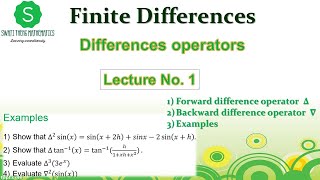 Finite Difference Operators  Forward difference and Backward difference Operator  Examples [upl. by Oiracam]