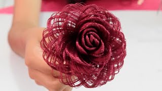 Como hacer una rosa de tela  Dia de las madres  Fabric Flowers Roses Loveluzlop [upl. by Pembroke630]