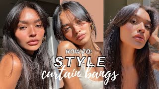 HOW I STYLE MY CURTAIN BANGS  NICOLE ELISE [upl. by Noemys]