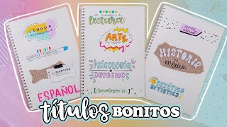 10 TÍTULOS BONITOS para apuntes bonitos ✄ Barbs Arenas Art [upl. by Granthem]