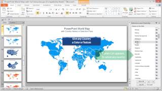 Selectable countries by name and color in PowerPoint World Map [upl. by Schaffel10]