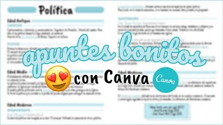 Como hacer APUNTES BONITOS en CANVA 😍  Claus [upl. by Lap]