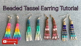 Beaded tassel earring tutorial [upl. by Yeslehc]