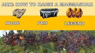 ARK HOW TO Raise A Magmasaur Quick Guide 2021 [upl. by Anerda35]