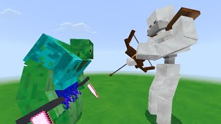 Titan Mutant Zombie Vs Titan Mutant Skeleton in Minecraft PE [upl. by Nile]