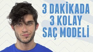 3 Dakikada 3 Kolay Erkek Saç Modelleri  Erkek Kafası [upl. by Cordey]