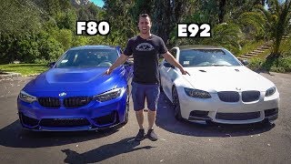 BMW M3 HEAD TO HEAD REVIEW F80 Vs E92  Is The V8 Still King [upl. by Artiek648]