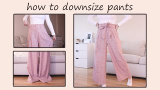 HOW TO ATLER OVERSIZED PANTS  Adjusting Waist amp Hem [upl. by Auqinal]