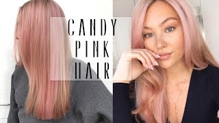 PASTEL PINK HAIR TUTORIAL  NO DYE  Hollie Hobin [upl. by Greenlee]