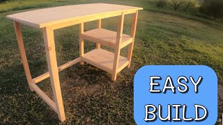 DIY Desk For People NEW To Woodworking All Steps And Cut List [upl. by Oah]