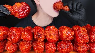 ASMR SPICY BBQ FRIED CHICKEN NUCLEAR FIRE SAUCE CHEESY MUKBANG 양념 치킨 먹방 チキン 咀嚼音 モッパン EATING SOUNDS [upl. by Dimitris]