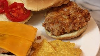 Chicken Burger Recipe BBQ  Ground Chicken Recipes  How To Make Ground Chicken Burgers [upl. by Llatsyrc]