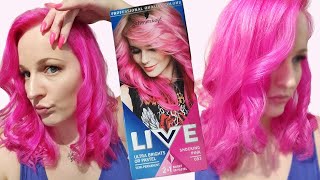 Extreme Shocking NEON PINK Hair with Schwarzkopf LIVE colour dye [upl. by Madelon945]