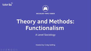 Sociological Theory Functionalism Sociology Theory amp Methods [upl. by Durst18]