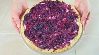 CROSTATA SALATA DI CIPOLLE ROSSE Ricetta Facile Caramelised Red Onion Tart easy recipe [upl. by Teodoor228]