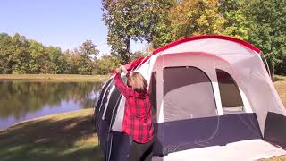 Ozark Trail Flat Creek 16P Tunnel Tent  Setup [upl. by Shela]