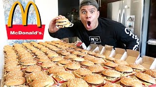 INSANE 100 MCDONALDS BIG MAC CHALLENGE IMPOSSIBLE 100000 CALORIES [upl. by Guise]