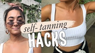 SELF TANNING HACKS TIPS amp TRICKS  Julia Havens [upl. by Eibber651]