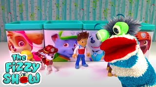 Fizzy Plays With Paw Patrol And Disney Princess Slime Bottles  Fun Compilation For Kids [upl. by Nesto]