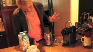 Nespresso Aeroccino Plus Frother Review Frothing Almond Milk [upl. by Maurine]