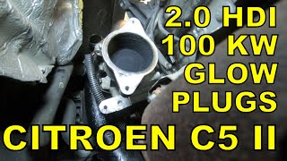 How to change glow plugs on a Citroen C5 II  20 HDI 100 KW [upl. by Yhtak838]