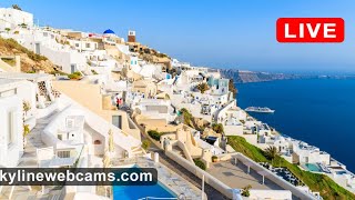 🔴 Recorded live footage webcam from Santorini  Greece [upl. by Sekyere]