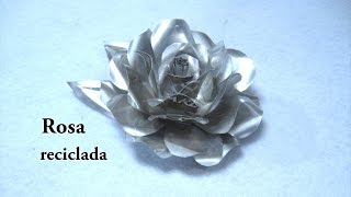 🌹DIY  Cómo hacer una ROSA con LATAS de REFRESCO 🌹DIY How to make a ROSE with SODA CANS 🌹 [upl. by Ynahpit]