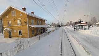 TRAIN DRIVERS VIEW Winter wonderland in north Sweden ÖstersundÅre [upl. by Macpherson]