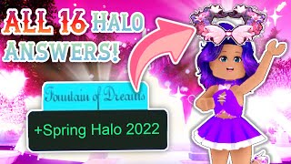 ALL 16 HALO ANSWERS To Win SPRING HALO 2022 Royale High Halo Answers 2022 [upl. by Terriss]